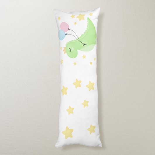 Dinosaurier mit Balloons Seitenschläferkissen (Rückseite (Vertikal))