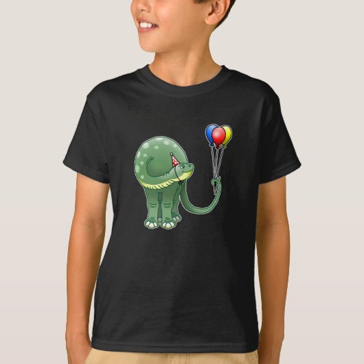 Dinosaurier mit Balloons T-Shirt (Vorderseite)
