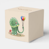 Dinosaurier mit Balloons zum Geburtstag Geschenkschachtel (Rückseite)