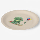 Dinosaurier mit Balloons zum Geburtstag Pappteller (Schrägansicht)