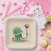 Dinosaurier mit Balloons zum Geburtstag Pappteller (Party)