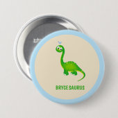 Dinosaurier mit beliebigem Namen Personalisiert Button (Vorne & Hinten)