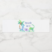 Dinosaurier mit benutzerdefiniertem Text Wasserflaschenetikett (Einzelnes Label)