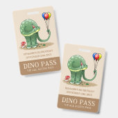 Dinosaurier mit Birthday Balloons Ausweis (Vorder- & Rückseite)