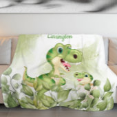 Dinosaurier mit Blätter Kid's Blanket für Jungen Fleecedecke