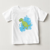 Dinosaurier mit blauem Paint Baby T-shirt (Vorderseite)