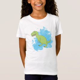 Dinosaurier mit blauem Paint T-Shirt