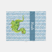 Dinosaurier mit dem Namen des Kindes Fleecedecke (Vorderseite (Horizontal))