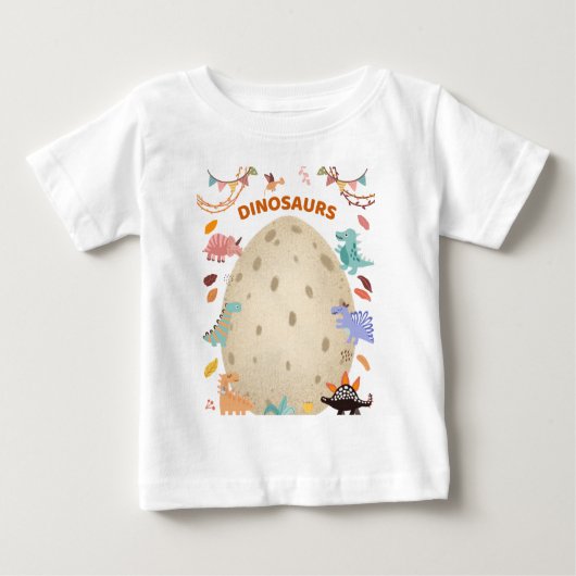 Dinosaurier mit Dinosauriern und Dino-Eiern Baby T-shirt (Vorderseite)