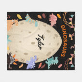 Dinosaurier mit Dinosauriern und Dino-Eiern Fleecedecke (Vorderseite (Horizontal))