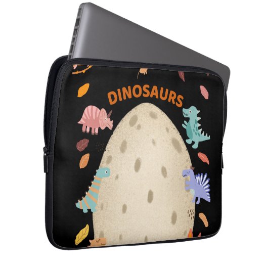 Dinosaurier mit Dinosauriern und Dino-Eiern Laptopschutzhülle (Vorne Rechts)