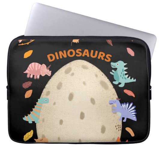 Dinosaurier mit Dinosauriern und Dino-Eiern Laptopschutzhülle (Vorderseite)