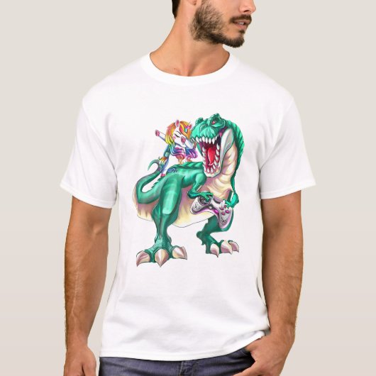 Dinosaurier mit Game Control T-Shirt (Vorderseite)
