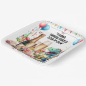 Dinosaurier mit Getränken Pappteller (Gewinkelt)