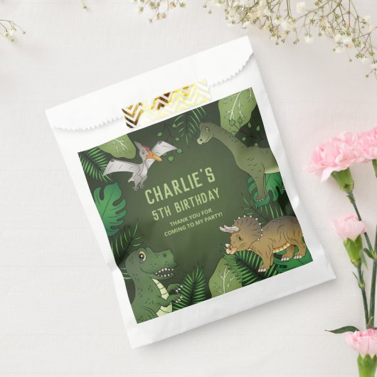 Dinosaurier mit grünen Pflanze Vielen Dank zum Geb Geschenktütchen (Versiegelt)