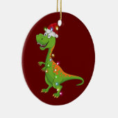 Dinosaurier mit Hat Lights Weihnachten Keramik Ornament (Rechts)