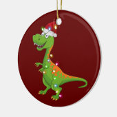 Dinosaurier mit Hat Lights Weihnachten Keramik Ornament (Links)