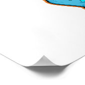 Dinosaurier mit herzförmigen Keksen. Kunstwerk. Poster (Ecke)