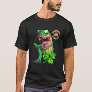 Dinosaurier mit Kleeblättern zum guten St. Patrick T-Shirt