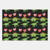 Dinosaurier mit Liebe-Umschlagpapier Geschenkpapier Set (Vorderseite 2)