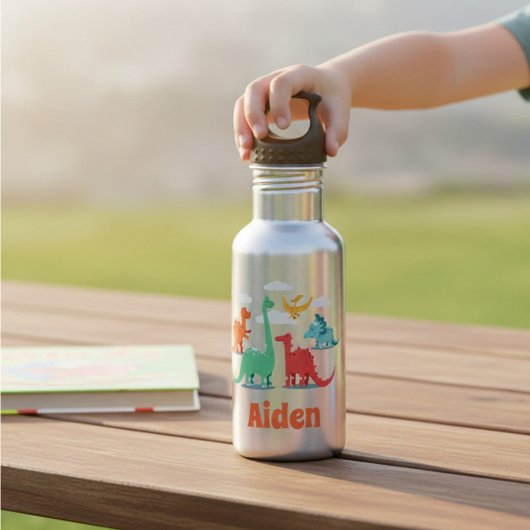 Dinosaurier Mit Monogramm Edelstahlflasche