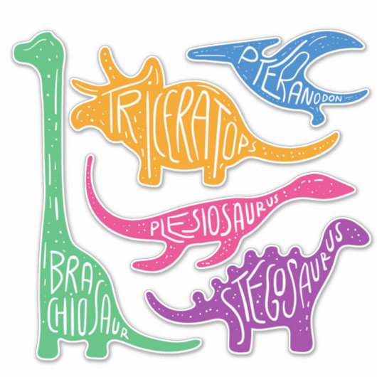 Dinosaurier mit Namen Aufkleber (Vorderseite)
