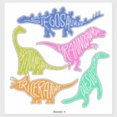 Dinosaurier mit Namen Aufkleber (Blatt)