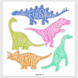 Dinosaurier mit Namen Aufkleber