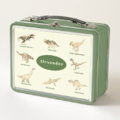 Dinosaurier mit Names School Personalisiert Metall Brotdose (Vorderseite)