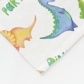 Dinosaurier mit Niedlichen Stripgrenzen Fleecedecke (Ecke)