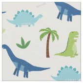 Dinosaurier mit T-Rex, Brachiosaurus, Stegosaurus Stoff (Nahaufnahme)