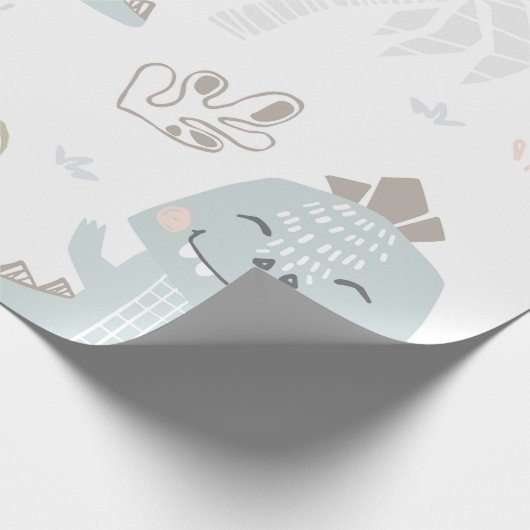  Dinosaurier mit Wassermelone Geschenkpapier (Ecke)