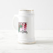 Dinosaurier mit Weihnachtsmann Bierglas (Vorderseite Links)