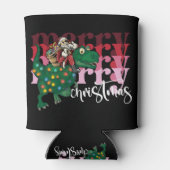 Dinosaurier mit Weihnachtsmann Dosenkühler (Rückseite)