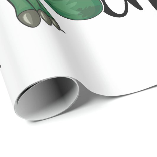 Dinosaurier mit Weihnachtsmann Geschenkpapier (Rolleneckpunkt)