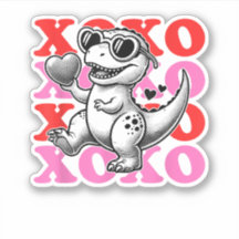 Dinosaurier mit Xo-Muster für den Valentinstag