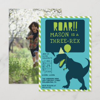 Dinosaurier Modern Three Rex Birthday Einladung
