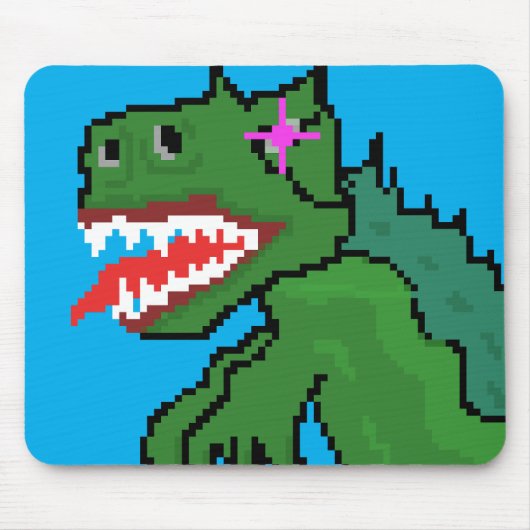 Dinosaurier Monster Pixel Art Beast Mousepad (Vorne)