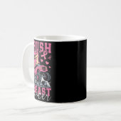 Dinosaurier Monster Truck Pink Ribbon Crush Brust Kaffeetasse (Vorderseite Links)
