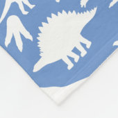 Dinosaurier Muster 01 w. LBlue BG Fleecedecke (Ecke)