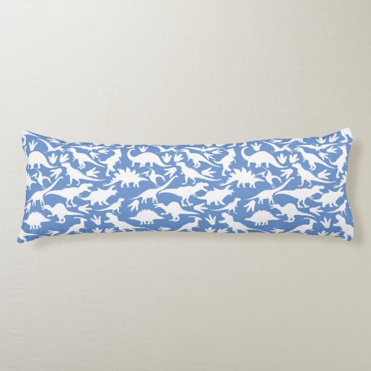 Dinosaurier Muster 01 w. LBlue BG Seitenschläferkissen (Vorderseite)