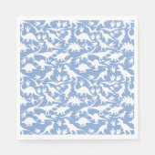 Dinosaurier Muster 01 w. LBlue BG Serviette (Vorderseite)
