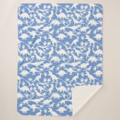 Dinosaurier Muster 01 w. LBlue BG Sherpadecke (Vorderseite)