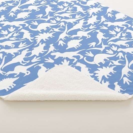 Dinosaurier Muster 01 w. LBlue BG Sherpadecke (3/4)