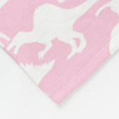 Dinosaurier Muster 01 w. LPink BG Fleecedecke (Ecke)
