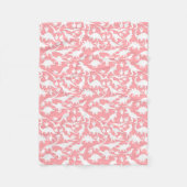 Dinosaurier Muster 01 w. Rosa BG Fleecedecke (Vorderseite)