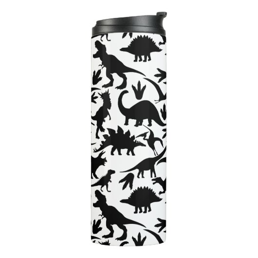 Dinosaurier Muster 01b. Blue BG Thermosbecher (Nach links gedreht)