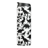 Dinosaurier Muster 01b. Blue BG Thermosbecher (Nach rechts gedreht)