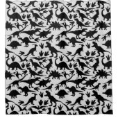 Dinosaurier Muster 01b. Weißer BG Duschvorhang (Vorderseite)