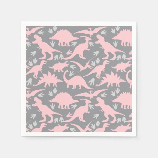 Dinosaurier Muster 05.P. Gray BG Serviette (Vorderseite)